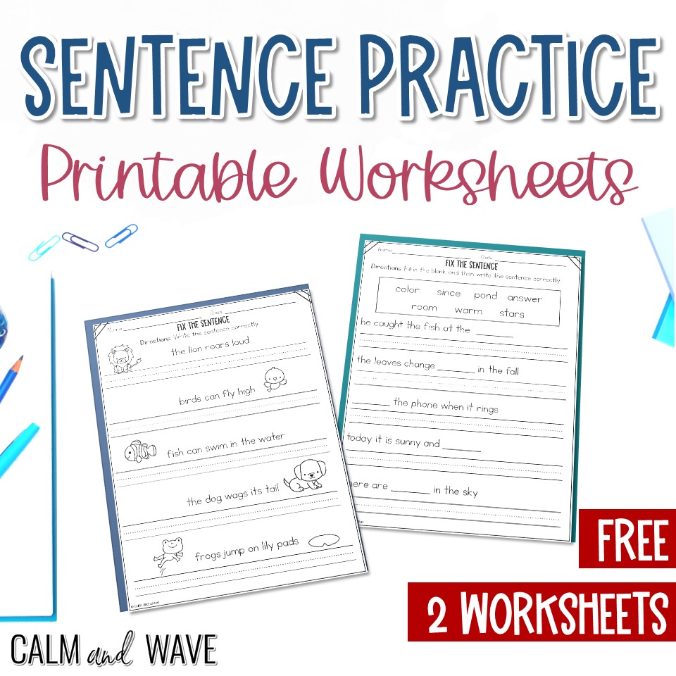 Free Fix the Sentence Capitalization and Punctuation Mark Printable Worksheet