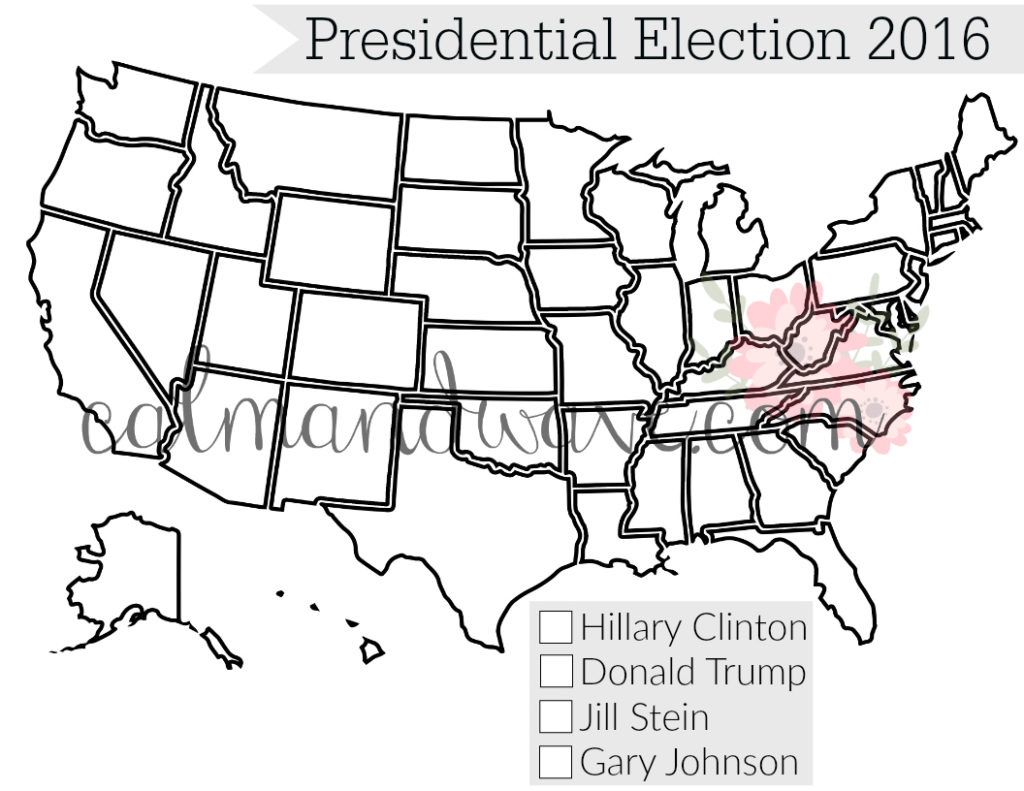 U.S. Presidential Election 2016 Activities and Free Election Map