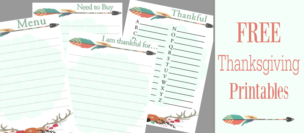 Free Thanksgiving Printables | Menu | Thankful ABC’s | I am thankful for…