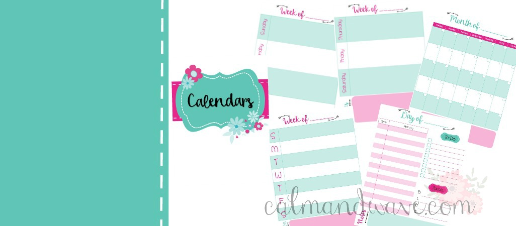 Free Calendar Planner Pages | Daily Page | Weekly View | Monthly View | Free Printable