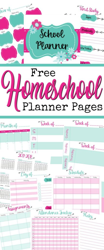 free homeschool planner pages, unit studies, attendance tracker, weekly, daily, schedule, month, yearly, assignment calmandwave pinterest