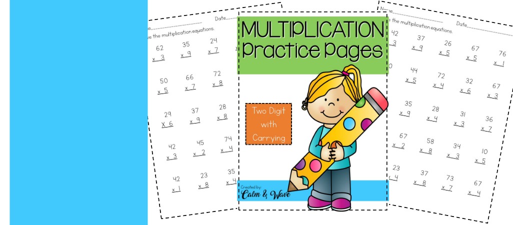 Free Two Digit by One Digit Multiplication with Carrying | Math Printable |