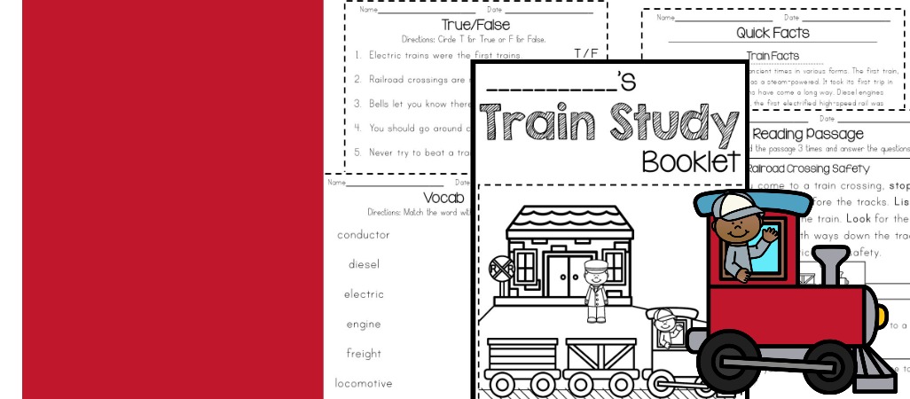 Train Unit Study with Printables  | Homeschool | Thematic Unit | Science, Math, Reading, Social Studies | Multiples Grades