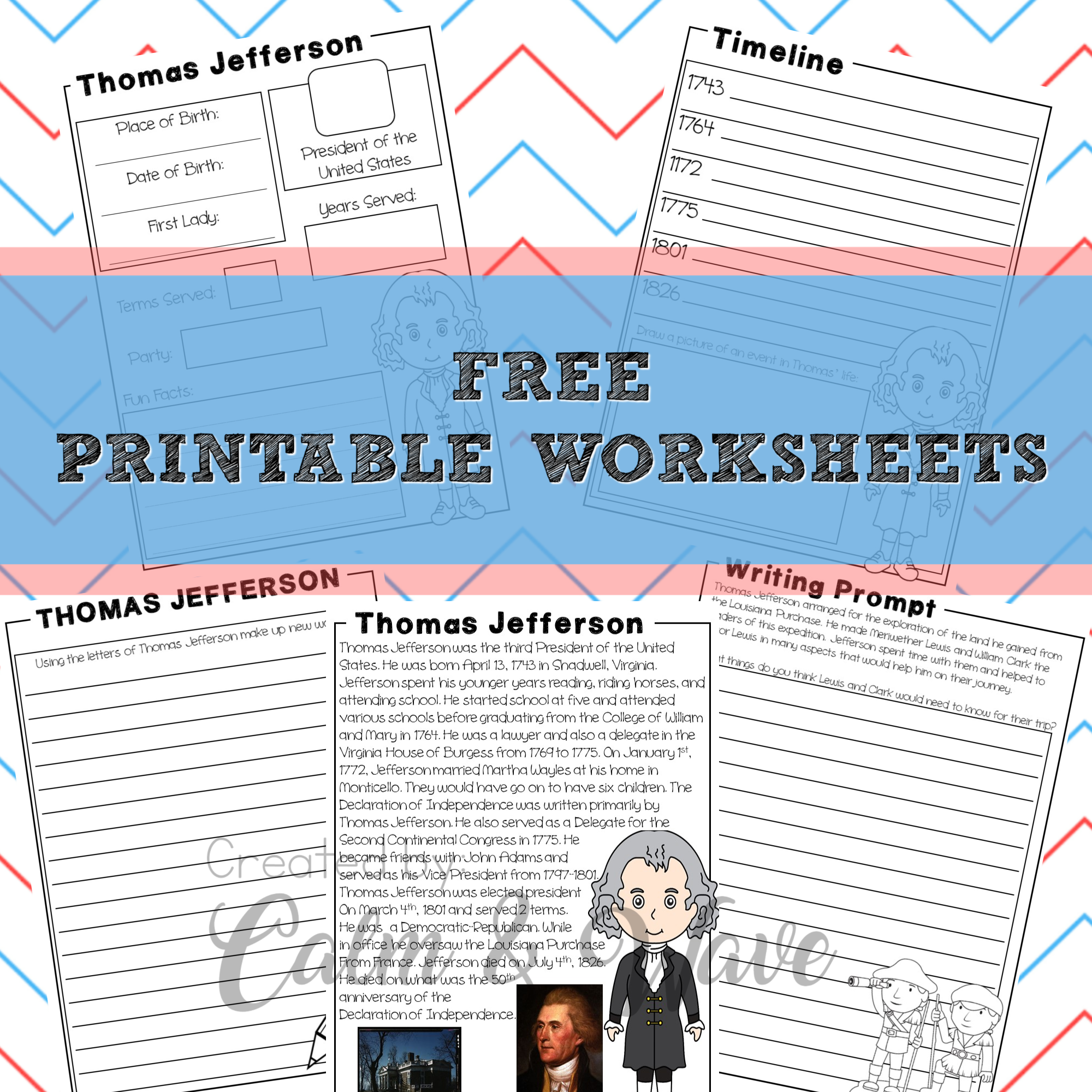 Grade 3 Thomas Jefferson Timeline Worksheet