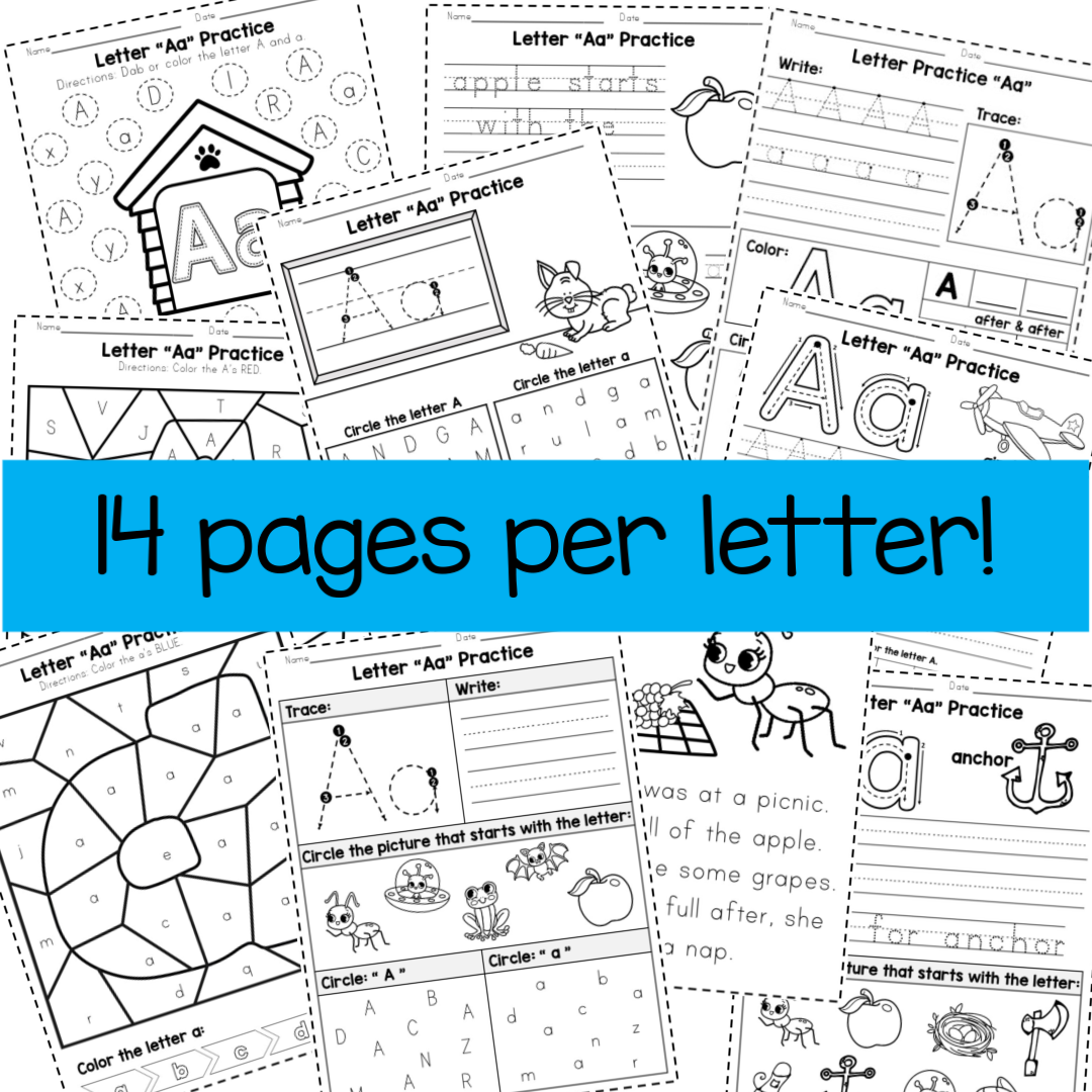 Preschool Alphabet Practice Worksheets | Printables | Homeschool - Calm ...