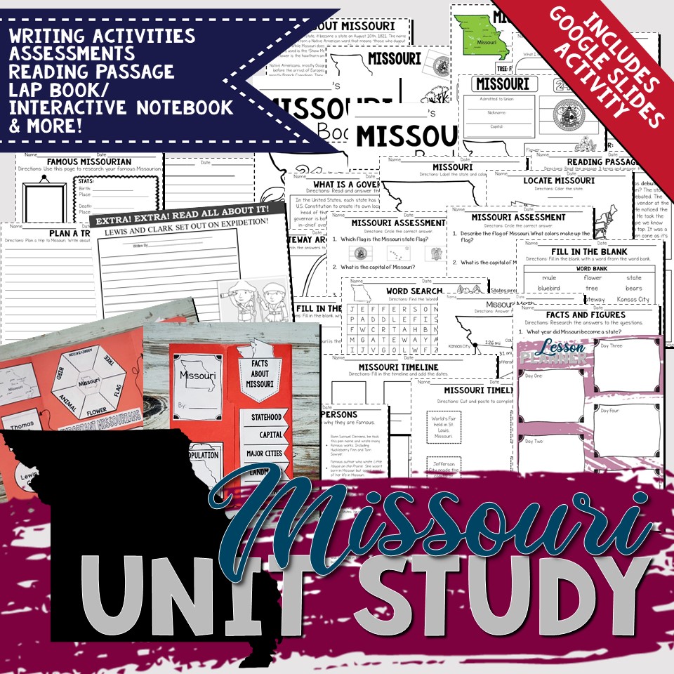 Missouri Unit Study with Lapbook / Interactive Notebook Pages