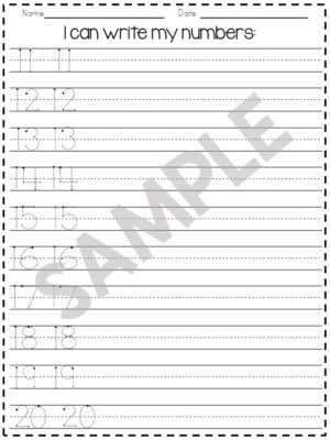 11 - 20 Number Practice Worksheets | Homeschool | Printables | Digital ...