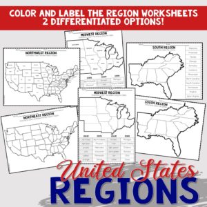 United States Regions Worksheets and Printables | Homeschool ...