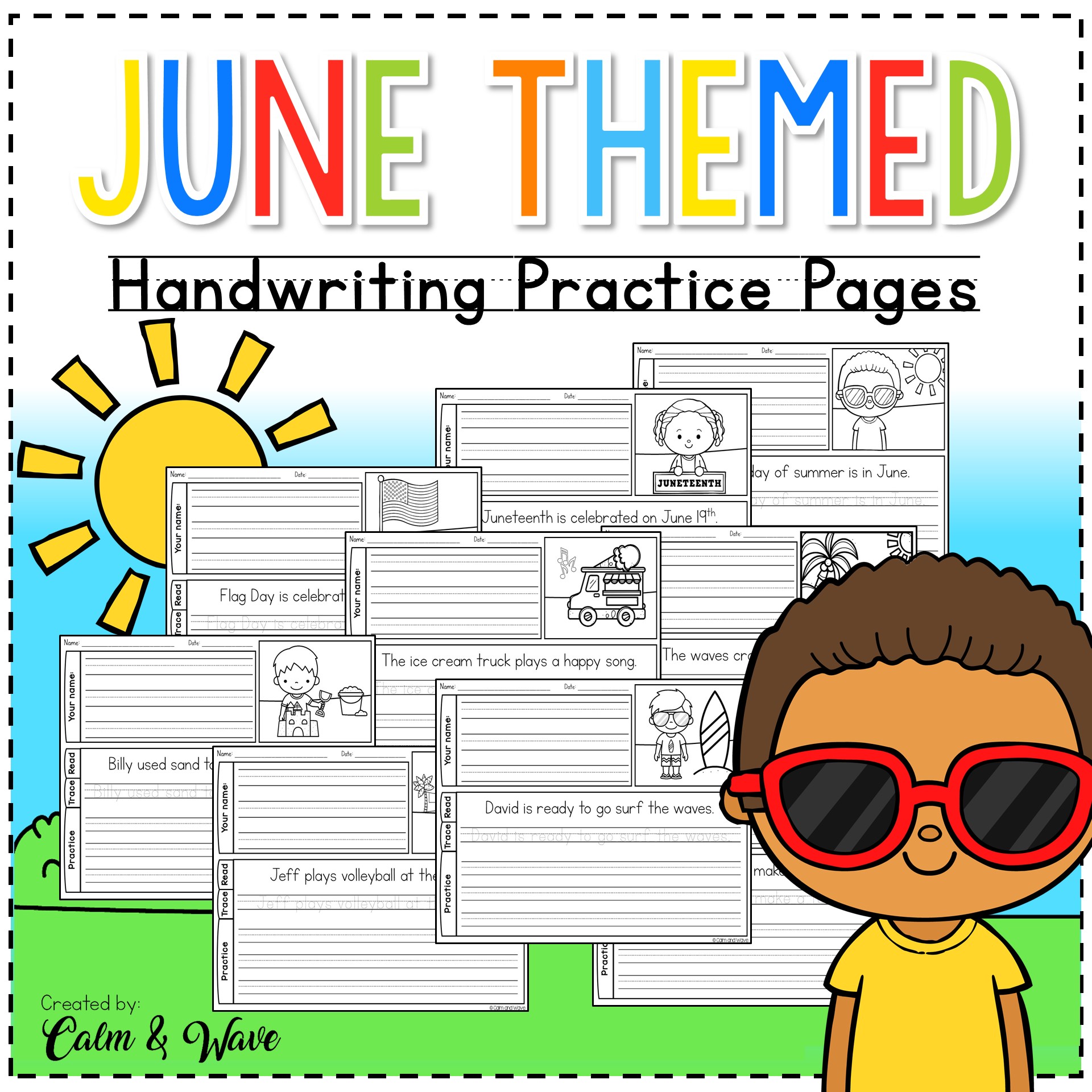 June Themed Handwriting Practice | Copywork | First Grade | Homeschool