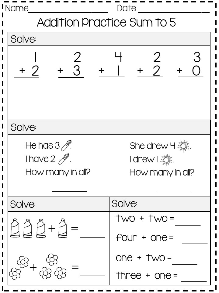 Single Digit Addition Worksheet Printable Freebie | Homeschool ...