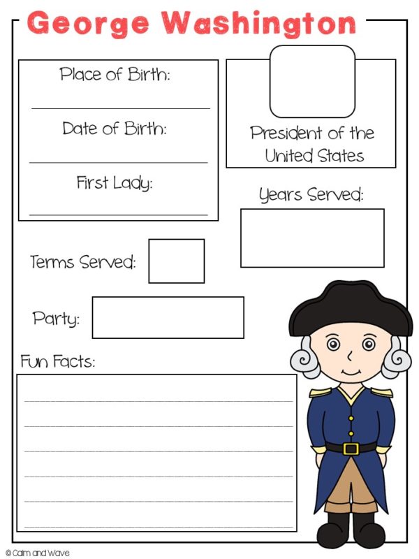 All United States President Fact Worksheets | Free Printable | Digital ...