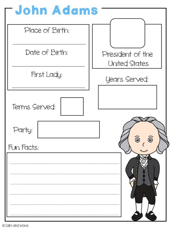 All United States President Fact Worksheets | Free Printable | Digital ...