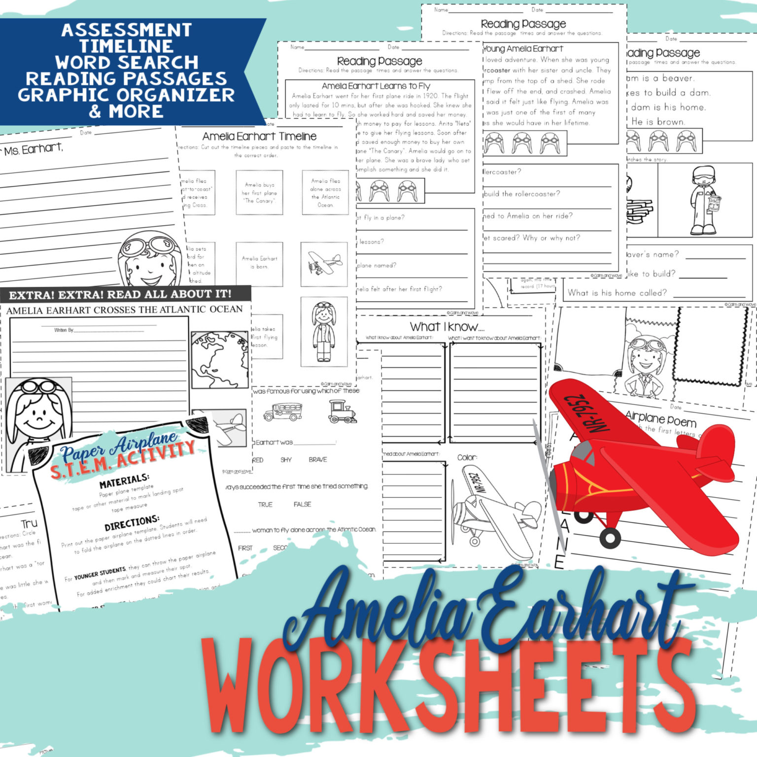 amelia-earhart-thematic-unit-study-with-printable-worksheets-and