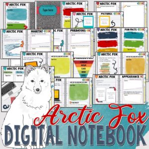 Digital Interactive Arctic Fox Notebook for Homeschool or Distance Learning