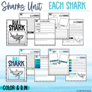 Sharks Printable Worksheet Unit Study with Lapbook or Interactive ...