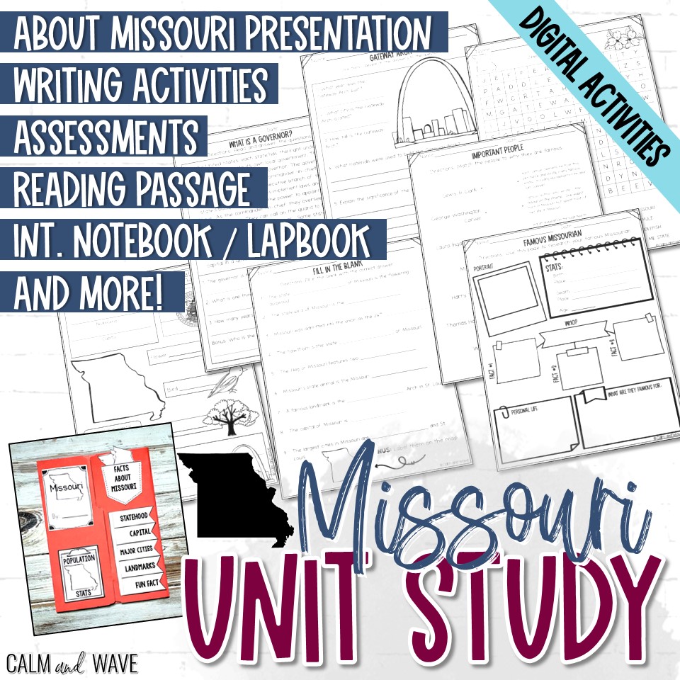 Missouri Unit Study with Lapbook / Interactive Notebook with Digital Activity
