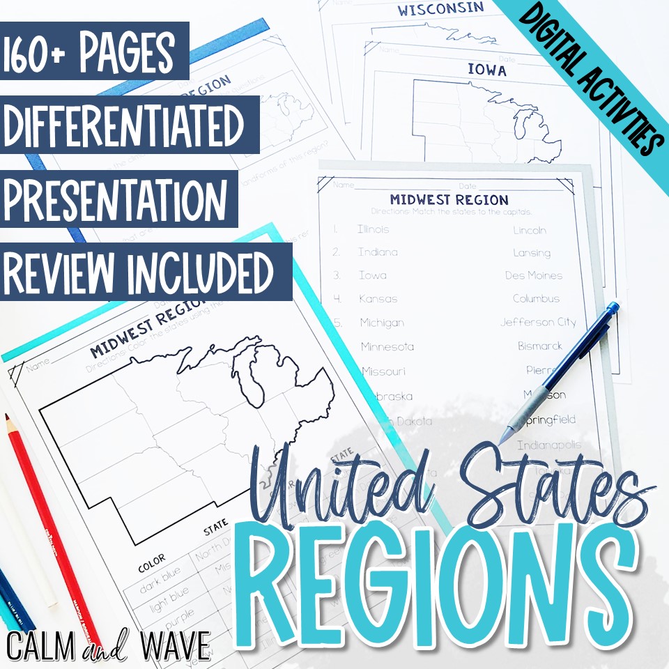 United States Regions Worksheet Printables