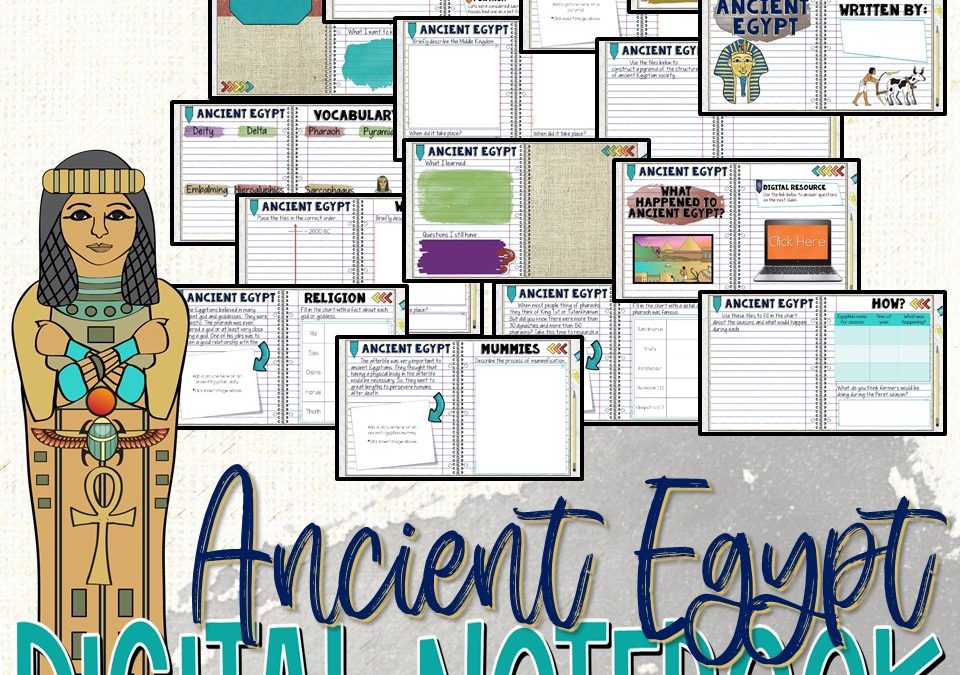 Ancient Egypt Digital Interactive Notebook | Homeschool Unit Study | Middle School | 4th, 5th, 6th |