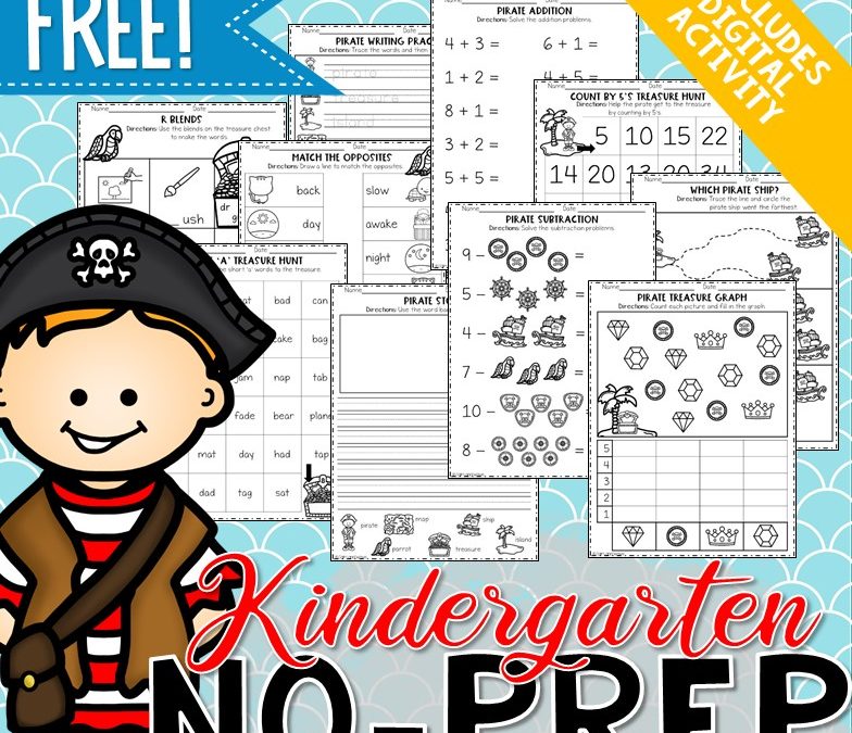 Pirate Themed Kindergarten No-Prep Printables