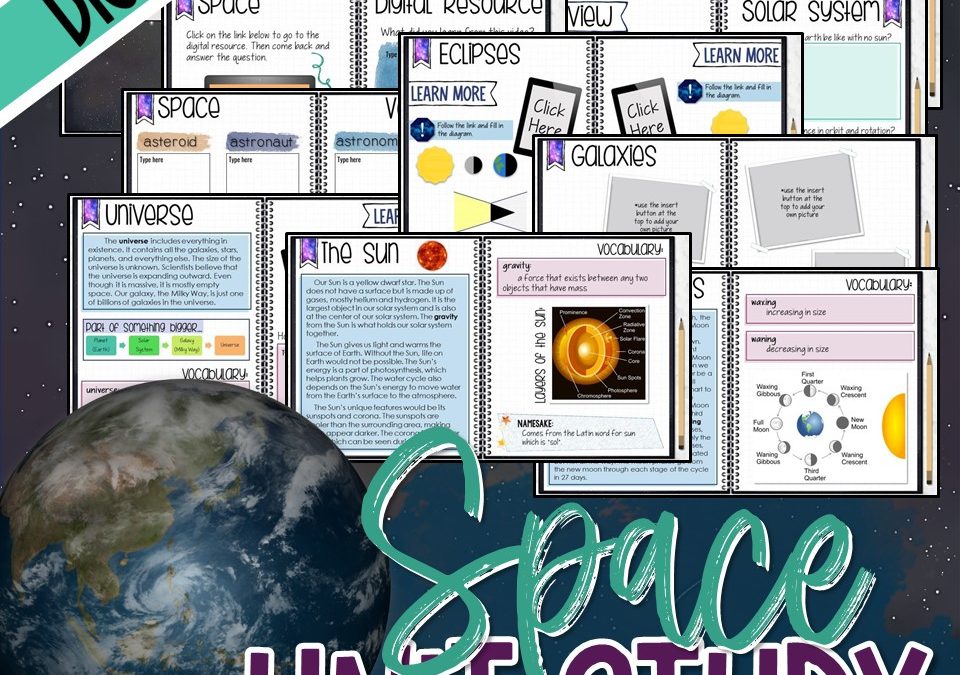 Homeschool Space Unit Study with Digital Activity