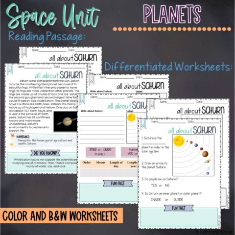 Space Unit Study with Printable Worksheets - Calm & Wave