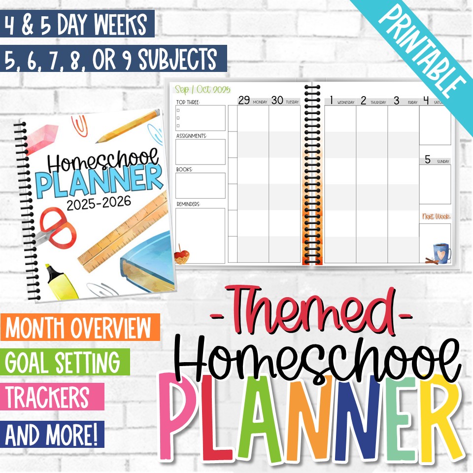 Printable Homeschool Planner Themed Version Calm Wave Printable Homeschool Planner Themed Version Calm Wave